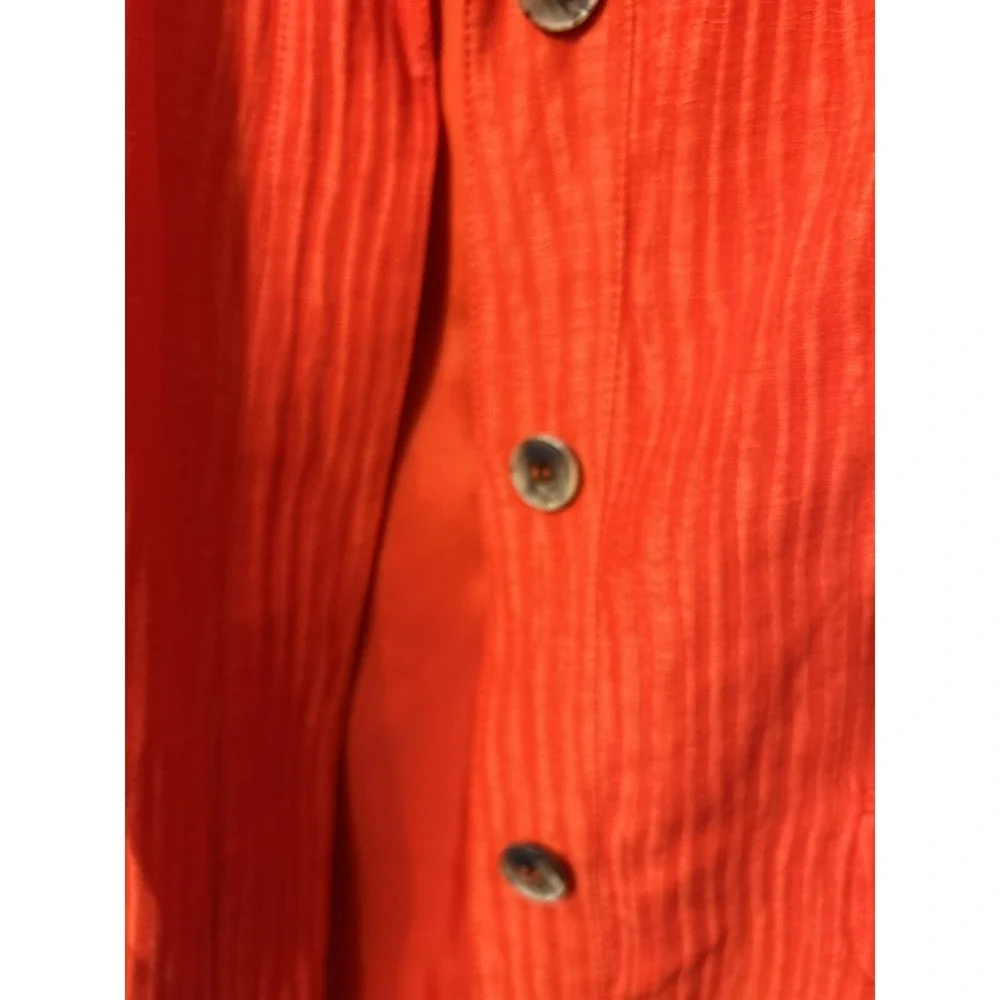 Jones New York Womens Size 12 Button Up Linen Blazer Bright Orange